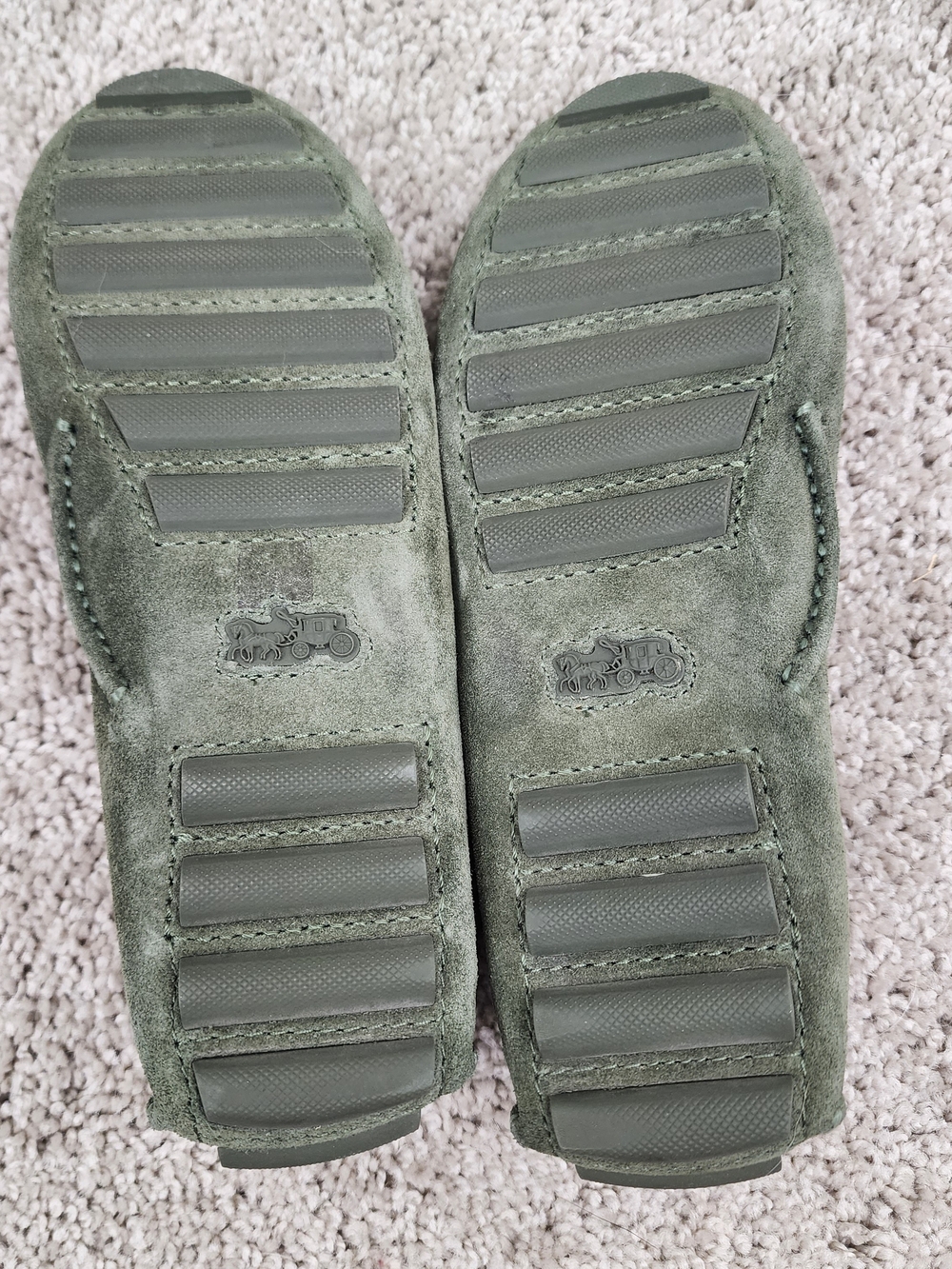 Coach Crosby Olive Green Bit Suede Driving Loafers NWOT - Picture 4 of 7